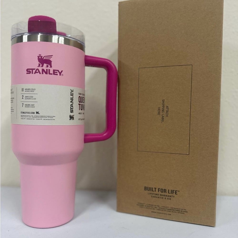 Stanley FLAMINGO 40oz Tumbler! New in box! Famous color! $115 retail.